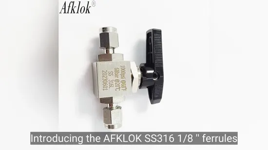 High Pressure Manual 3000psi Stainless Steel 316L Instrumentation Ball Valves Corrosion Resistant 1/4in 3/8in 1/2in Ferrule for Gas